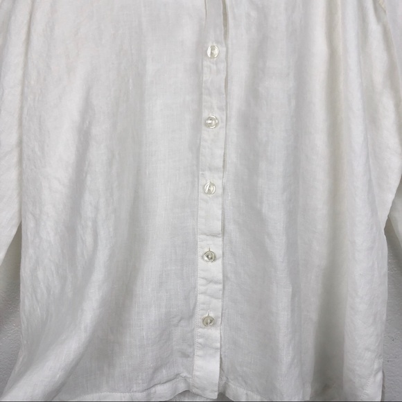SOLD | Anne Fontaine | White Button Down Linen Top - Picture 3 of 8